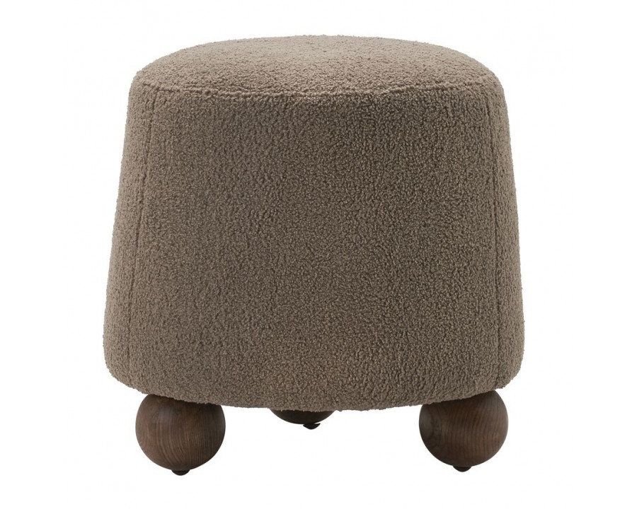 Sagebrook 3-Legged Round Sherpa Ottoman - Brown