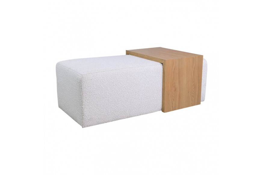 Sagebrook™ Modern Rectangular Ottoman With Wood Accent