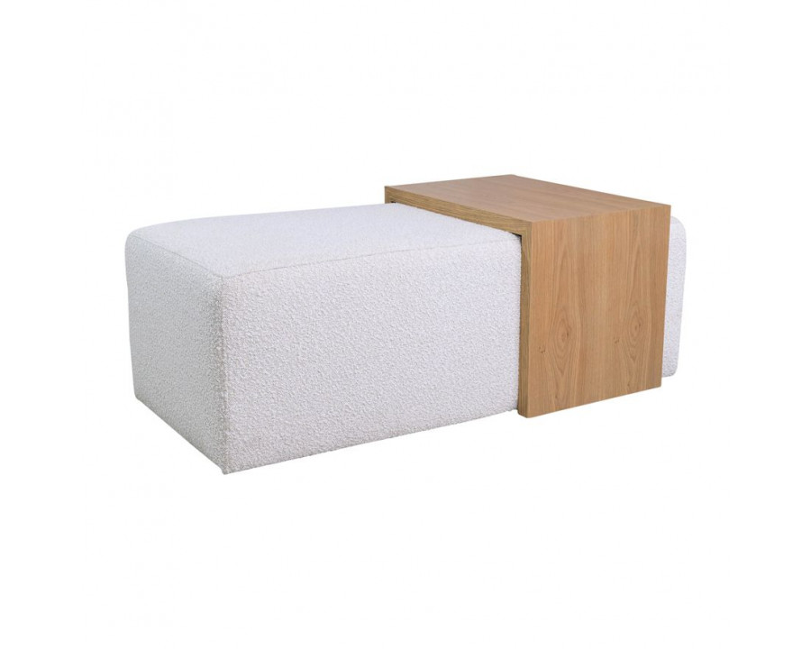 Sagebrook - Modern Rectangular Ottoman With Wood Accent