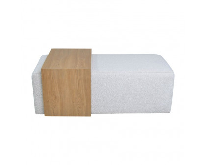 Sagebrook™ Modern Rectangular Ottoman With Wood Accent