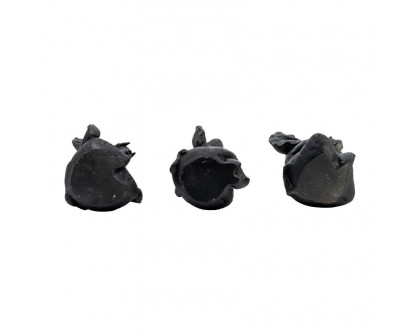 Sagebrook 8" Resin Yoga Elephants (Set Of 3) - Black