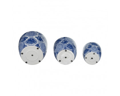 Sagebrook™ 6"/8"/10" Ceramic Chinoiserie Planters (Set Of 3) - Blue/White