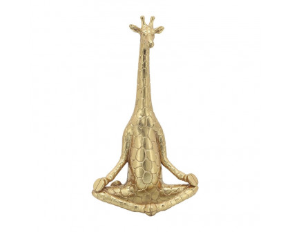 Sagebrook - 12" Polyresin Yoga Giraffe (Set Of 3) in Gold