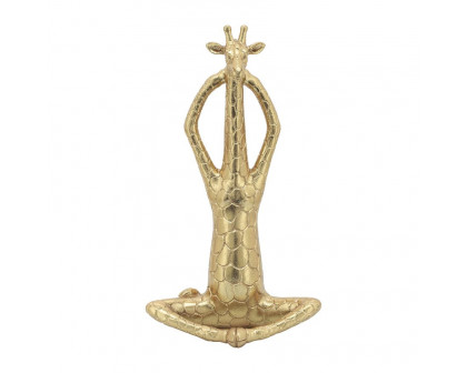 Sagebrook - 12" Polyresin Yoga Giraffe (Set Of 3) in Gold