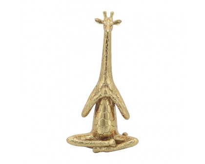 Sagebrook - 12" Polyresin Yoga Giraffe (Set Of 3) in Gold