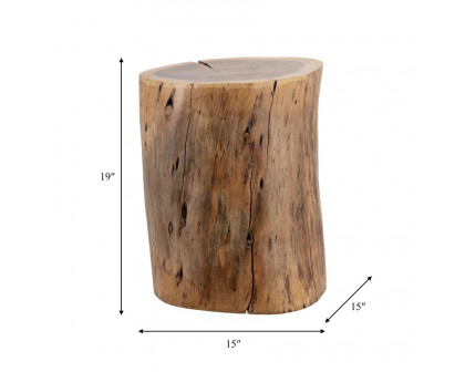 Sagebrook - Wood Log Stool in Natural Finish