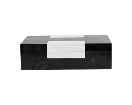 Sagebrook - 10"/12" Resin Boxes (Set Of 2) in Black/White