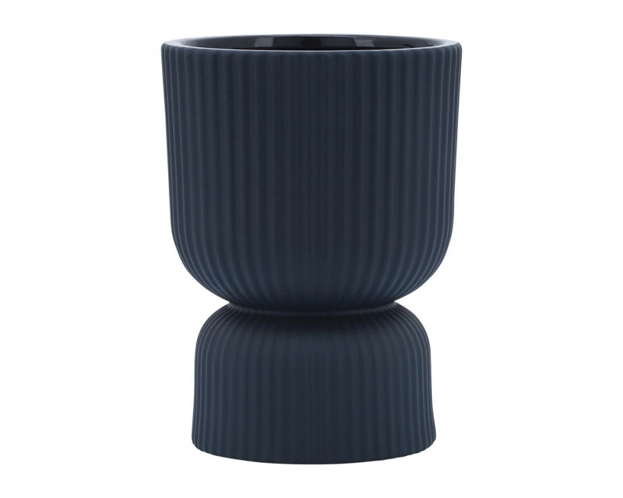 Sagebrook 6" Ceramic Ribbed Vase