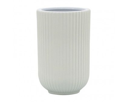 Sagebrook 7" Ceramic Ridged Vase