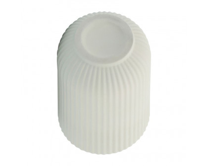 Sagebrook 7" Ceramic Ridged Vase - White