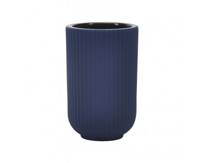 Sagebrook 7" Ceramic Ridged Vase