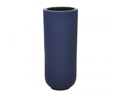 Sagebrook 7" Ceramic Ridged Vase