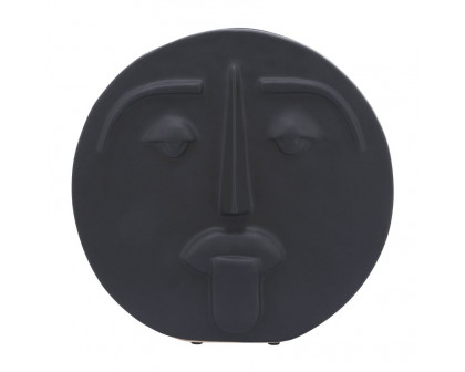 Sagebrook 10" Ceramic Sad Face Vase - Black