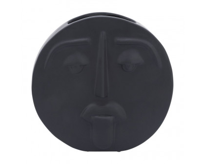 Sagebrook 10" Ceramic Sad Face Vase - Black