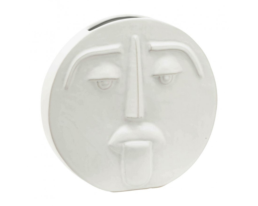 Sagebrook 10" Ceramic Sad Face Vase - White