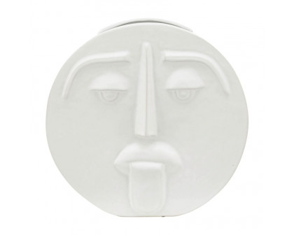 Sagebrook 10" Ceramic Sad Face Vase - White