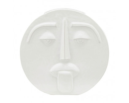 Sagebrook 10" Ceramic Sad Face Vase - White