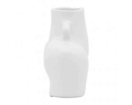 Sagebrook 6" Ceramic Half Body Vase - White