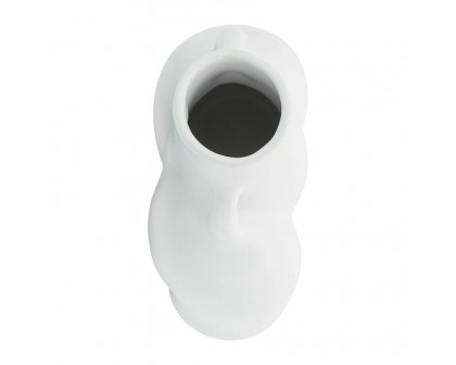 Sagebrook 6" Ceramic Half Body Vase - White