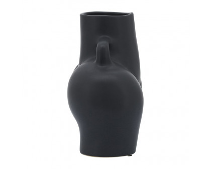 Sagebrook 7" Ceramic Half Body Vase - Black