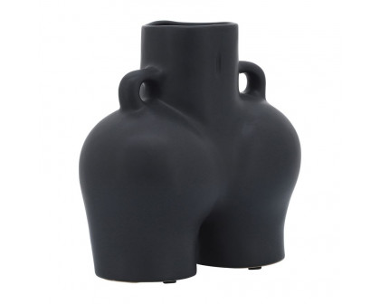 Sagebrook 7" Ceramic Half Body Vase - Black