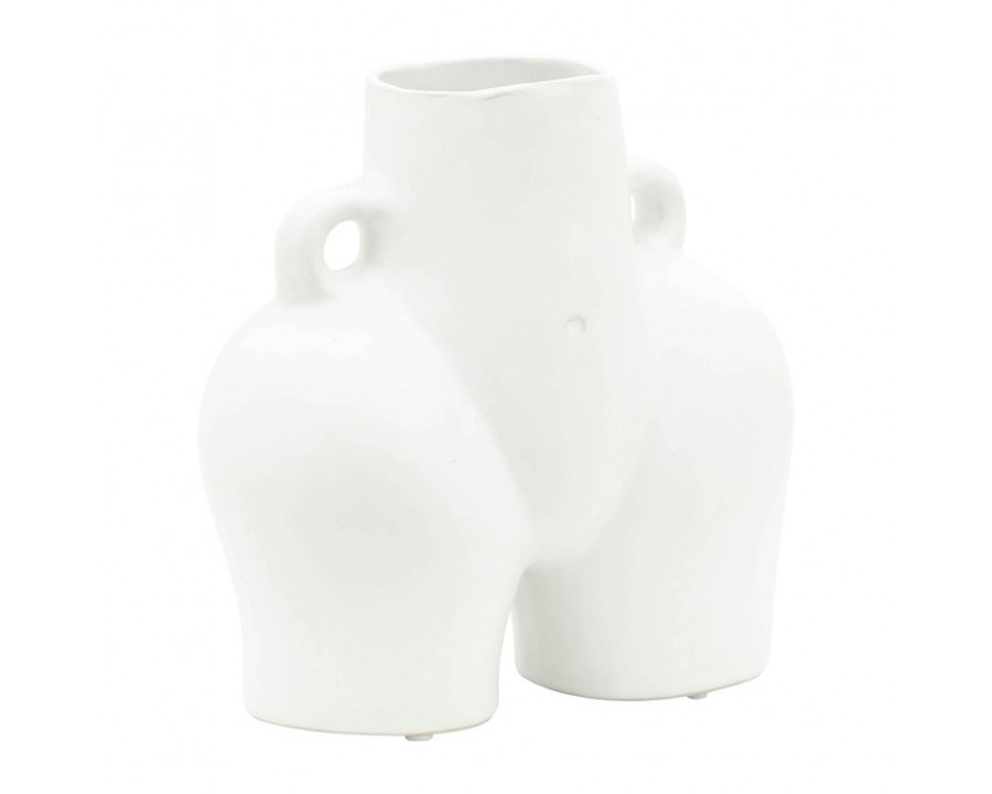 Sagebrook 7" Ceramic Half Body Vase - White