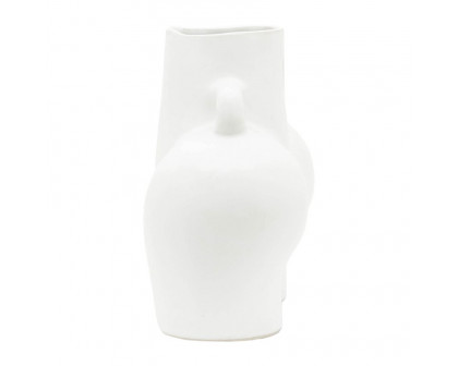 Sagebrook 7" Ceramic Half Body Vase - White