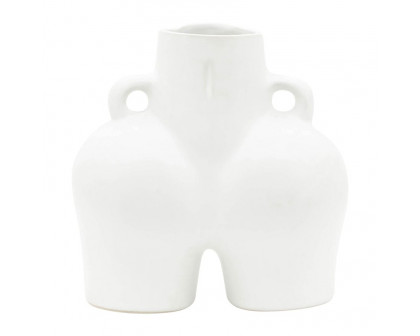 Sagebrook 7" Ceramic Half Body Vase - White