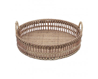 Sagebrook - 12"/14" Rattan Trays (Set Of 2) in Natural