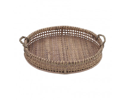 Sagebrook - 12"/14" Rattan Trays (Set Of 2) in Natural