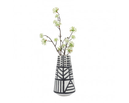 Sagebrook 8" Ceramic Eclectic Vase - Black/White