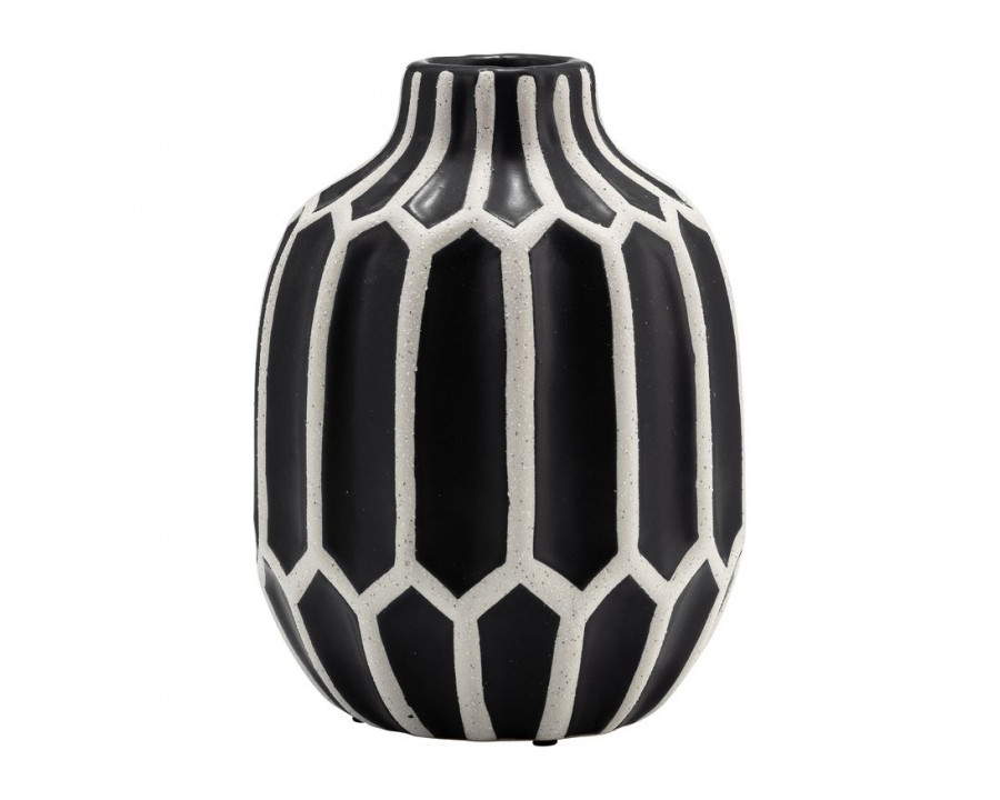 Sagebrook - 8" Ceramic Decorative Vase in Black/White