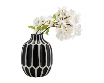 Sagebrook - 8" Ceramic Decorative Vase in Black/White