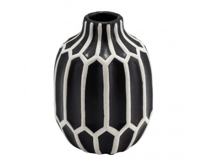 Sagebrook - 8" Ceramic Decorative Vase in Black/White