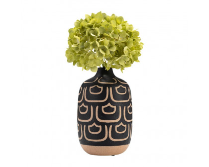 Sagebrook 10" Ceramic Decorative Vase - Black/Tan