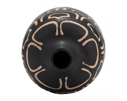 Sagebrook 10" Ceramic Decorative Vase - Black/Tan