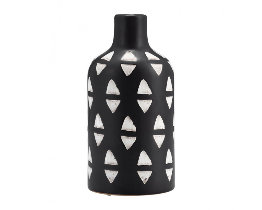 Sagebrook - 10" Ceramic Decorative Vase in Black/White