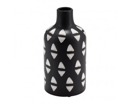 Sagebrook - 10" Ceramic Decorative Vase in Black/White