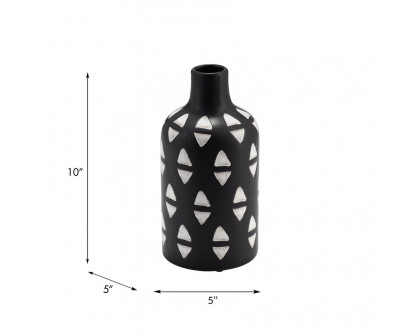 Sagebrook - 10" Ceramic Decorative Vase in Black/White