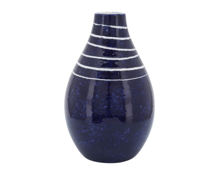 Sagebrook 10" Ceramic Primeval Vase - Blue