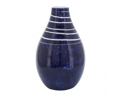 Sagebrook 10" Ceramic Primeval Vase - Blue