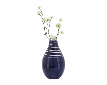 Sagebrook 10" Ceramic Primeval Vase - Blue