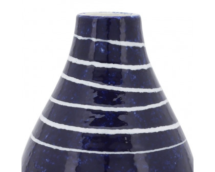 Sagebrook 10" Ceramic Primeval Vase - Blue