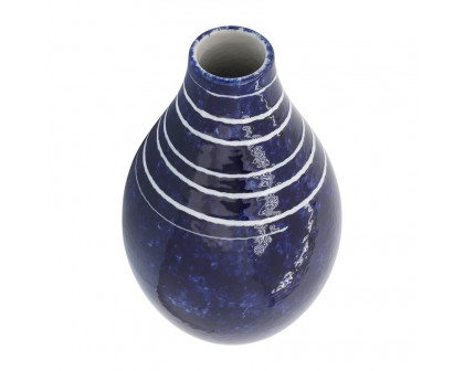 Sagebrook 10" Ceramic Primeval Vase - Blue