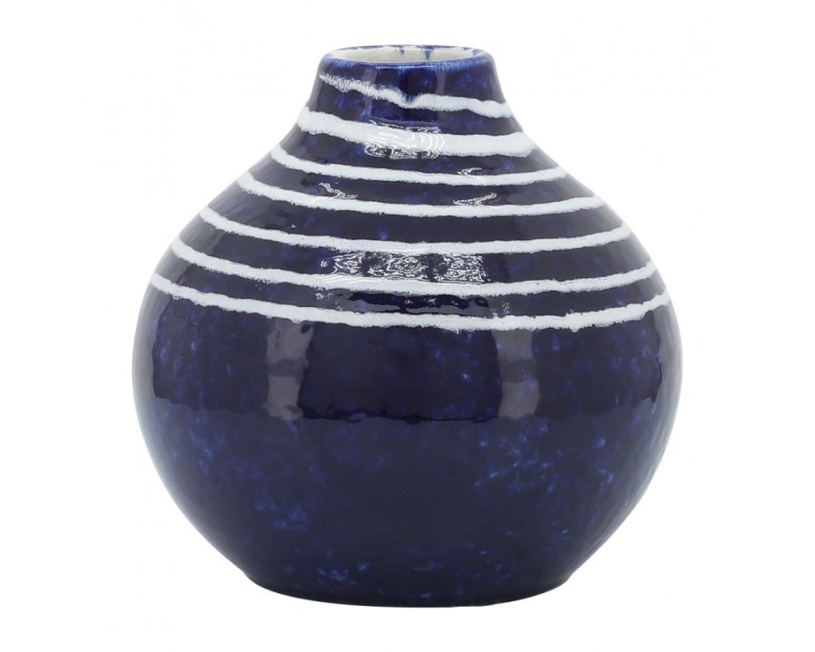 Sagebrook 5" Ceramic Primeval Vase - Blue