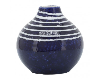 Sagebrook 5" Ceramic Primeval Vase - Blue