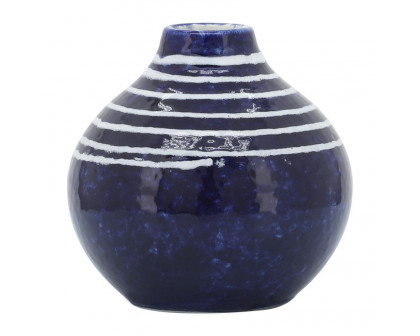 Sagebrook 5" Ceramic Primeval Vase - Blue