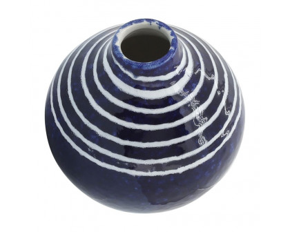 Sagebrook 5" Ceramic Primeval Vase - Blue