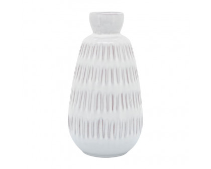 Sagebrook™ 8" Ceramic Dimpled Vase - White