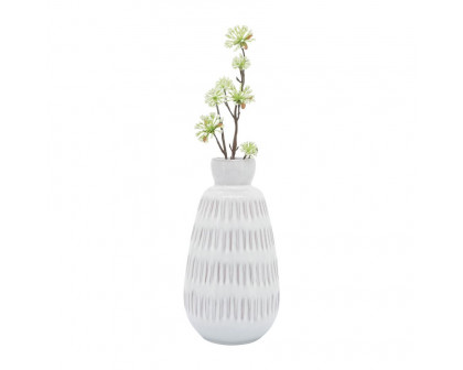 Sagebrook™ 8" Ceramic Dimpled Vase - White